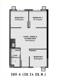 3-Bedroom Units 38,24 m²